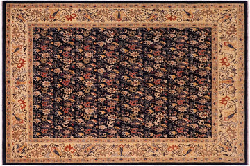 handmade Transitional Kafkaz Chobi Ziegler Blue Lt. Gold Hand Knotted RECTANGLE 100% WOOL area rug 8 x 10
